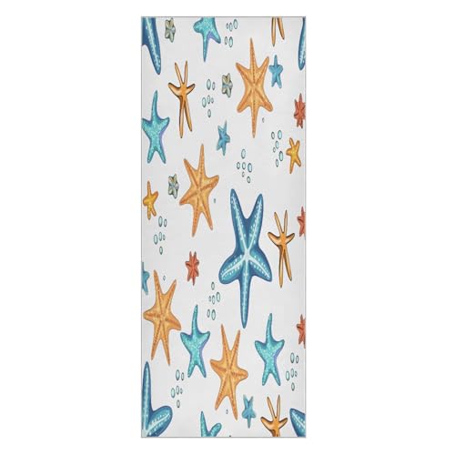 pnyoin Marine Fish Anchor Yoga Towel,Hot Yoga Mat Towel with Grip Dots Sweat Absorbent Non-Slip for Hot Yoga, 24