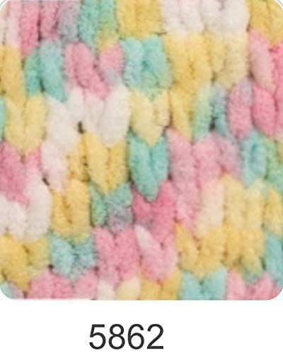 Image of Alize Puffy Color Baby Blanket Yarn Lot of 4skn 400gr 39.3 yds 100% Micropolyester Soft Yarn Hand Knitting Yarn (5862)