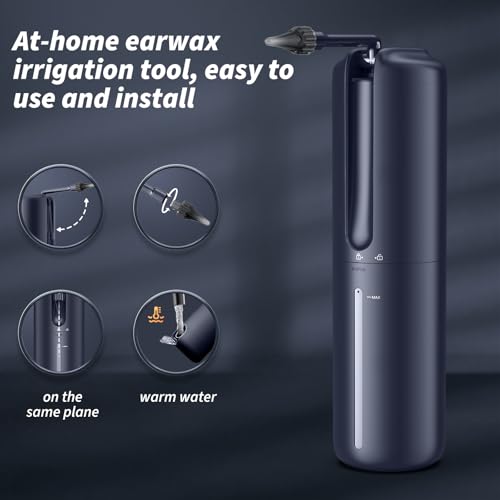Ear Wax Removal - Electric Ear Cleaner - Ear Irrigation Kit Safe Ear Irrigation Flushing System with 4 Pressure Settings - Effective Ear Wax Removal Tool for Earwax Buildup (Dark Blue)
