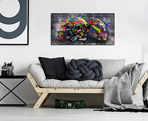 Sixttart American Football Posters For Boys Bedroom - Graffiti Rugby Ball Canvas Wall Art For Office - Sports Posters Wall Decor Ready To Hang Size 40" X 20" #TOP7