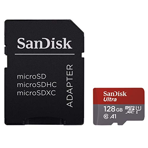 Scheda di Memoria Sandisk Ultra Android MicroSDXC da 128 GB, con Adattatore SD, fino A 80 Mb/Sec, Classe 10 FFP, [Vecchio Modello]