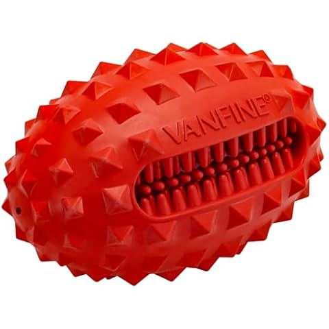 VANFINE Dog Toy, Squeaky, Indestructible, Tough, Durable Stick Chew Toy for Large Dogs, Puppies and Aggressive Chewers with Non-Toxic Natural Rubber (Medium/Large Dog, Football) Cover