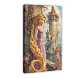 NFFBGFD Prinzessin Raiponze Poster sur toile pour décoration de chambre à coucher 50 x 75 cm