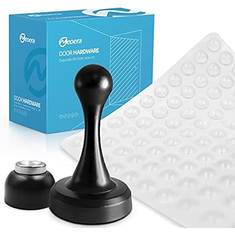 Neoera Magnetic Door Stopper Black 1 Pack & Cabinet Door Bumpers 200 pcs Cover