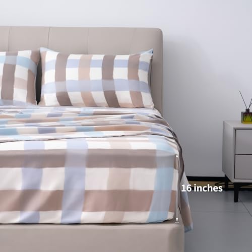 Image of Best Season Queen Size Sheet Set 4 Piece -Microfiber Soft Durable Bedding Sheet Set,Deep Pocket,Stain,Fade & Wrinkle Resistant
