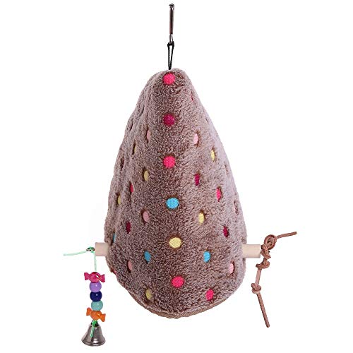 image for QBLEEV Bird Winter Plush Hut Tent Nest Stand Parrot Bed Sleep Parakeet