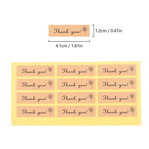 Etiqueta de 30 Folhas de Agradecimento Papel Kraft Lacre de Presente Adesivo de Selo de Etiqueta de