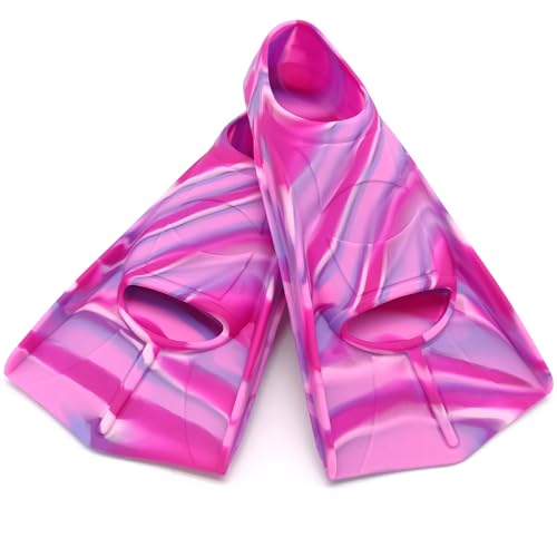 Swim Training Fins，Comfortable Flexible Silicone Swim Fins (AL-Dream Planet, 3XS ( Us Kids 8-11.5 ))