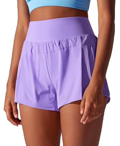 JTSONN Pantalones Cortos Deportivos Mujer 2 en 1 de Verano para Tenis Fitness Yoga Running con Bolsillo Trasero Pantalones Cortos Deporte de Secado Rápido