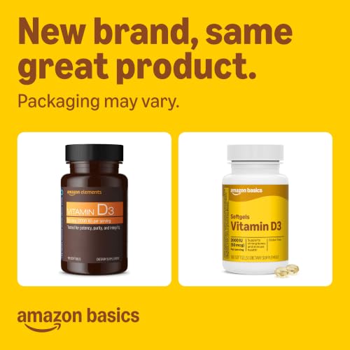 Amazon Basics Vitamin D3, 2000 IU, 180 Softgels, 6 Month Supply - image 2