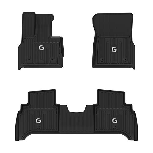 3W Floor Mats for Mercedes Benz G Class (2019-2021), TPE All Weather Custom Fit Floor Liner for Benz G Class,1st & 2nd Row Full Set TPE All-Weather Custom Fit Car Mats, Black
