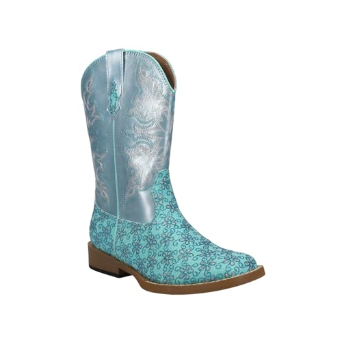 ROPER Girl's Glittery Floral Square Toe Western Boot2