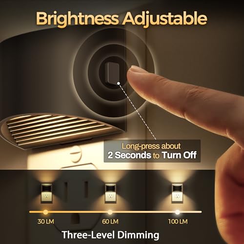 image for DORESshop LED Night Light[2 Pack], Night Lights Plug into Wall, 3 Leve