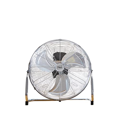 Neo High Velocity Quiet Portable Steel Metal Floor Standing Freestanding Industrial Gym Cooling Fan 3 Speeds (12 Inch)