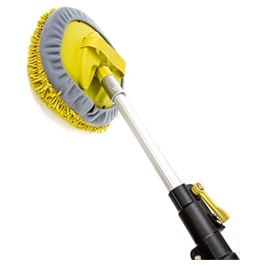 DocaPole 20 Foot Reach Baseboard Cleaner and Wall Duster with 5-12 Foot Extension Pole; Includes Washable Chenille Microfiber Cloth Head Usable by Hand or with Long Handle Pole