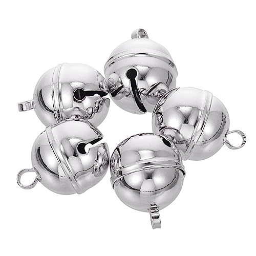 Genérico 5 Piezas Accesorios De Campana De Cobre Campanas De Bellota Cascabel Timbre De La Puerta Colgador De Joyas Placa De Identidad Accesorios De Barra para El Hogar Campanilla Silver