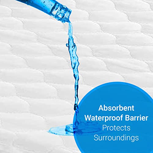 Kids Waterproof Bed Pad - Washable Underpad With Tuck In Sides - Soft Quilted Reusable Bed Wetting Protection For Potty Training Children (Toddler And Single Bed Size) - By Brightcare #TOP4
