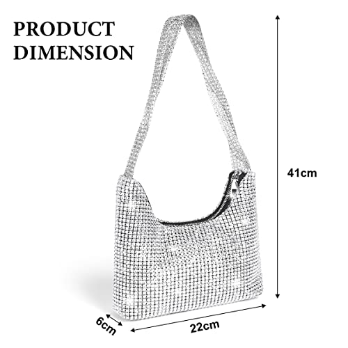 OSDUE Evening Bag Clutch Purses for Women, Rhinestones Purse, Sparkling Envelope Evening Bag with Detachable Chain