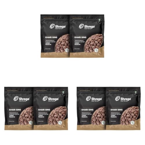 Image of Shrego Peanut Plus KHARI SING Traditionally Roasted Salted Jumbo Peanuts, Snack And Namkeen Vacuum Packed (720 gm) (Pack of 3)
