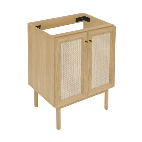 Image of Swiss Madison Classe 24 inch Freestanding Bathroom Vanity Cabinet Without Top in Natural Oak