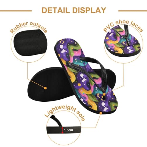 Flip Flop Sandals Pattern Music Note Print for Women Men Beach Outdoor XS3