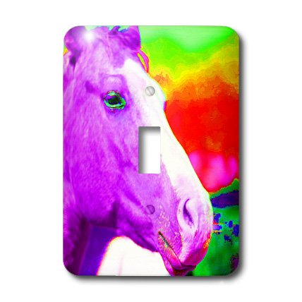 Interrupteur à bascule simple au design de cheval en néon violet vibrant