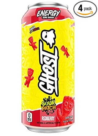Amazon Com Ghost Energy Ready To Drink 16 Ounce Cans Sour Patch Kids Redberry 4 Cans Grocery Gourmet Food