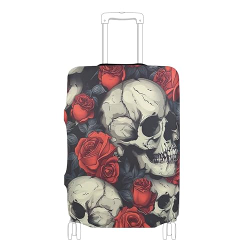 xigua Vintage Goth Skeletons Luggage Cover, High Stretch Fabric Zipper Closing Suitcase Protector Washable Travel Suitcase Cover Fits for 18-20 Inch Luggage