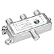 HB-DIGITAL SAT - BK - UKW - Verteiler 3-Fach Splitter (3-Wege) 5-2400 MHz | digital & analog - tauglich | voll geschirmt | SAT DVB-S DVB-S2 Kabelfernsehen DVB-C inkl. Antennen und Kabel IEC Adapter
