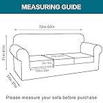Turquoize 4 Piece Couch Cover Sofa Covers for 3 Cushion Couch Sofa Slipcovers Washable Sofa Cover for Dogs with Individual Couch Cushion Covers Feature Jacquard Fabric(3 Cushion Sofa, Biscotti Beige) - Image 2