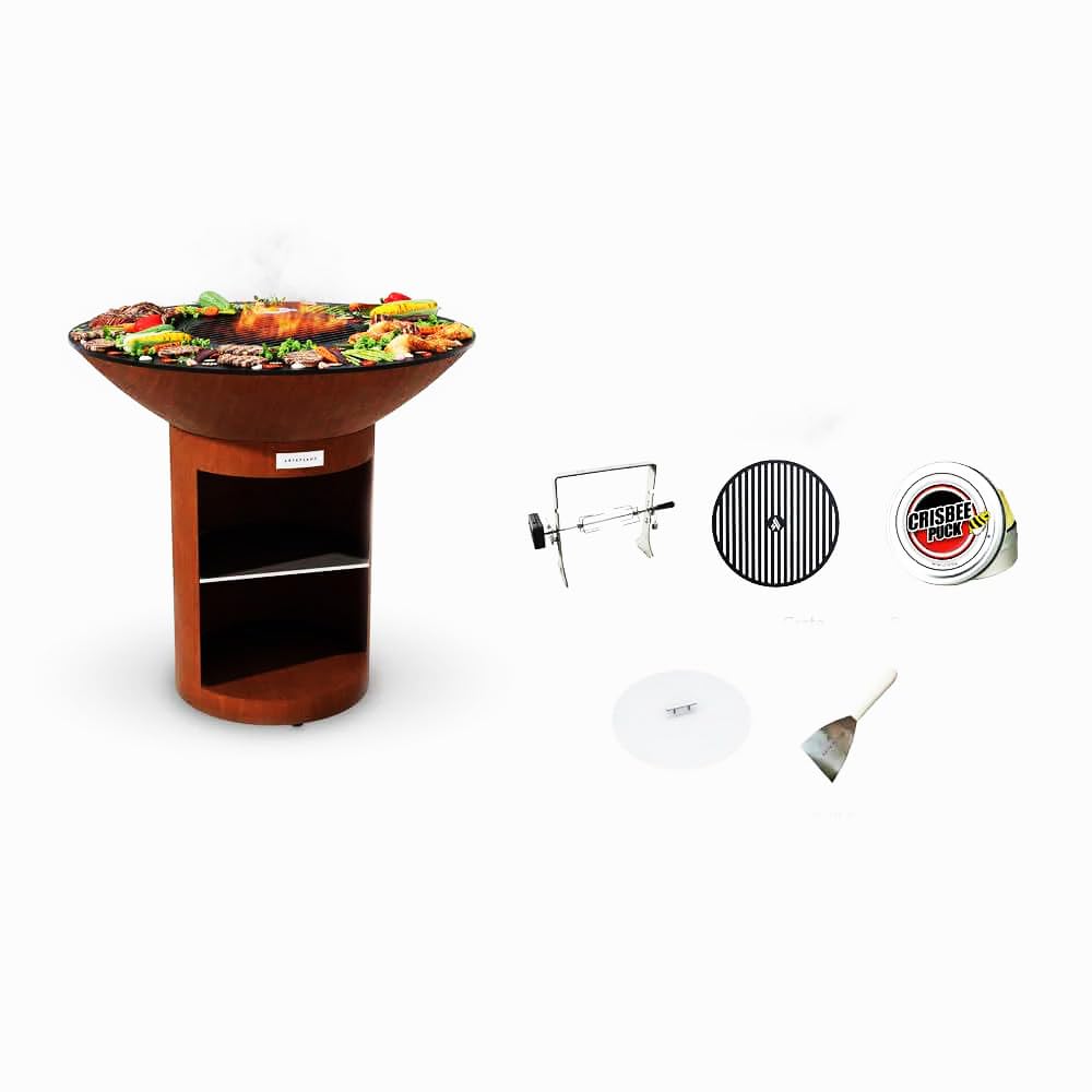ARTEFLAMECharcoal BBQ Grill, Griddle, and Fire Pit Bundle | Gourmet Outdoor Cooking Essentials | Backyard Patio Steakhouse Searing Set (40" Classic Storage Base with 5 Grilling Accessories)