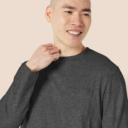 Image of Amazon Essentials Men's Regular-Fit Crewneck Long-Sleeve T-Shirt, Casual Cotton Jersey