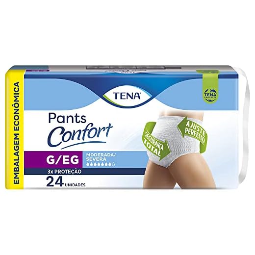 Tena Pants Confort, Roupa Íntima para Incontinência Urinária, G/EG - 24 unidades