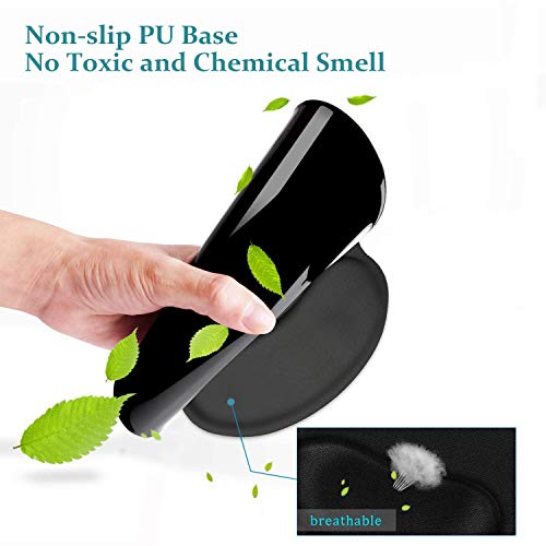 Loworo Ergonomic Mouse Pad Wrist Support With Coasters Set, Cute Large Wrist Rest Pad With Non-Slip Pu Base For Laptop Computer Home Office Working Gaming Pain Relief, Cute Pug #TOP4