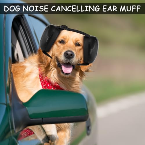 Image of Dog Ear Muffs For Dog Hearing Protection,29dB NRR Dogs Earmuffs for Noise Protection (Black, X-Small)