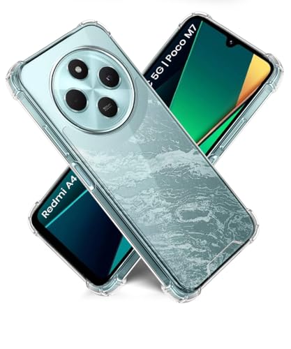 Image of WOW IMAGINE Ultra-Hybrid Clear Back Case for Redmi A4 5G | Poco C75 5G | 14C 5G | Poco M7 | Shockproof Design | Camera Protection Bump | Hard Clear Mobile Back Cover with Cushioned Edges - Transparent