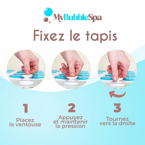 My Bubble Spa – Tapis de Bain Spa à Bulles Silencieux | Massage Relaxant à La Maison | Air Chauffé & Intensité Réglable | Ventouses Antidérapantes | Télécommande et Coussin Inclus