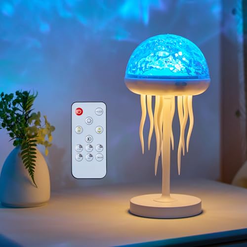 Lámpara Medusa Proyector Aurora Boreal, 7 Colores de Proyector Galaxia Estrellas con Temporizador a Distancia, Luz Nocturna Infantil, Lampara Aurora Boreal Proyector Estrellas Techo