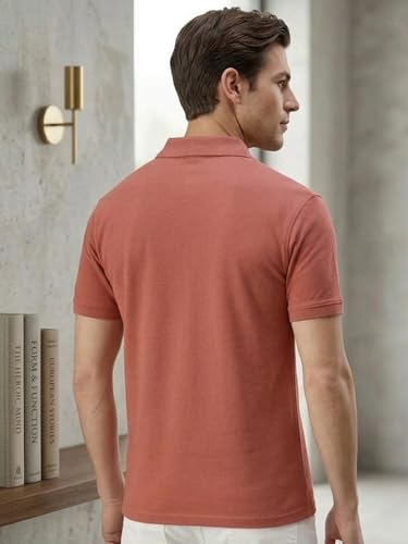 Image of Lux Cozi Men's Cotton Solid Polo Tshirt | Collar Tshirts | Half Sleeves | Stylish & Premium All Day Wear | Pack of 1