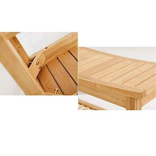 Taburete de spa de bambú multifuncional con acabado premium 8