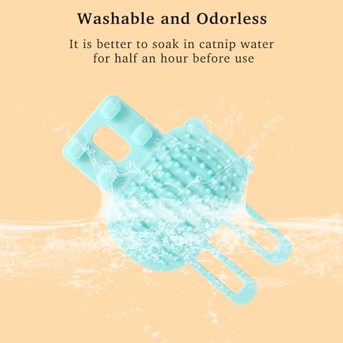 YOUNGFLY 2 Pack Cat Self Groomer Rubber Cat Brush Hair Wall Scratcher Pet Rubbing Corner Grooming Combs Self Massage Cleaning Tool Indoor for Long & Short Fur Cats Glove Bathing Brush Dogs White - Thumbnail 5
