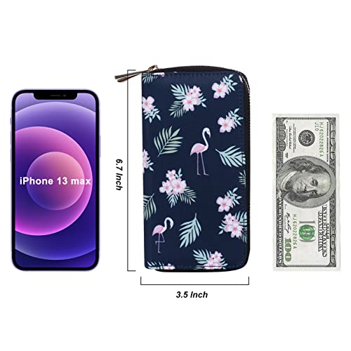 Image of Cellphone Wallet for Women Dual Zipper Long Purse with Removable Wristlet