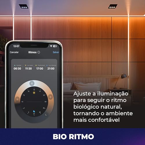 EKAZA Lâmpada Inteligente RGB, 16 milhões de cores, Wi-Fi, Compatível com Amazon Alexa e Google Assi