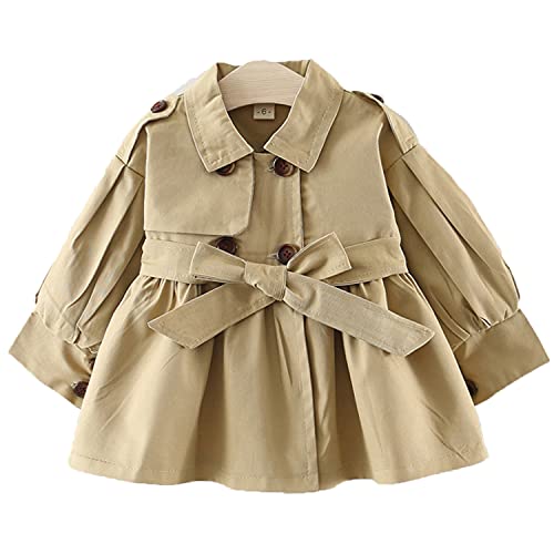 Kids baby boys girls classic button trench coat jacket with belt …