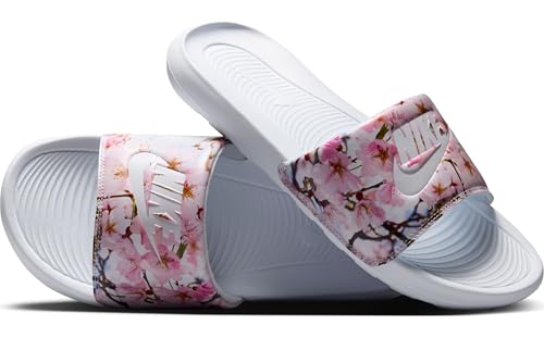 NIKE VICTORI One Slide Print, Slippers Mujer, White/White-White, 40.5 EU