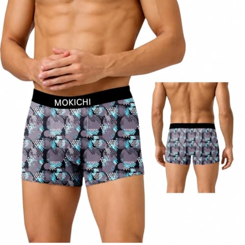 Image of Men's Printed Boxer Briefs | Soft Stretch Comfortable Trunks with Elastic Waistband | Breathable Everyday Innerwear for Men | Assorted Multicolor Prints | Pack of 4