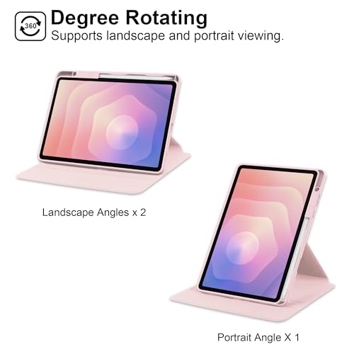 Coque Galaxy Tab S11 5G 11" 2025 rotative premium transparente et rose - 3