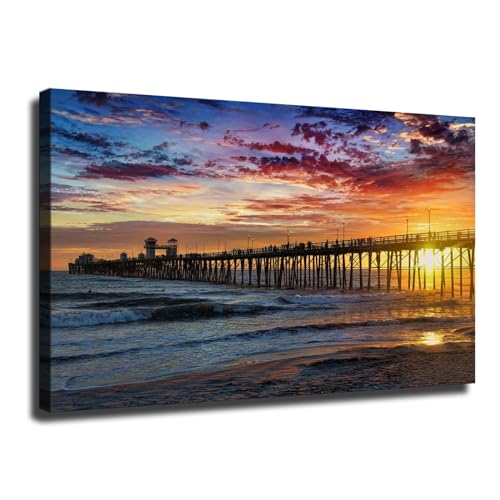 PiKetu Oceanside Pier In Southern California During A Colorfully Cloudy