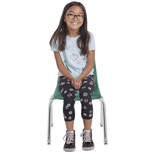 Image of Factory Direct Partners 14 inch School Chairs, Stackable Kids Classroom Chair, Set of 4 Stacking Student Chair with Swivel Glides For 1st-3rd Grade, Elementary & After-School Programs, Assorted Colors