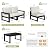 Polyhouz Patio Furniture Set, 7-Piece Outdoor Furniture with Cushions, L Shaped Outdoor Couch Sets 6 Seats, HDPE Patio Sectional Sofas for Porch, Backyard, Deck, Black